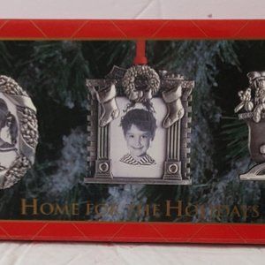 Three Pewter Picture Frame Decorations